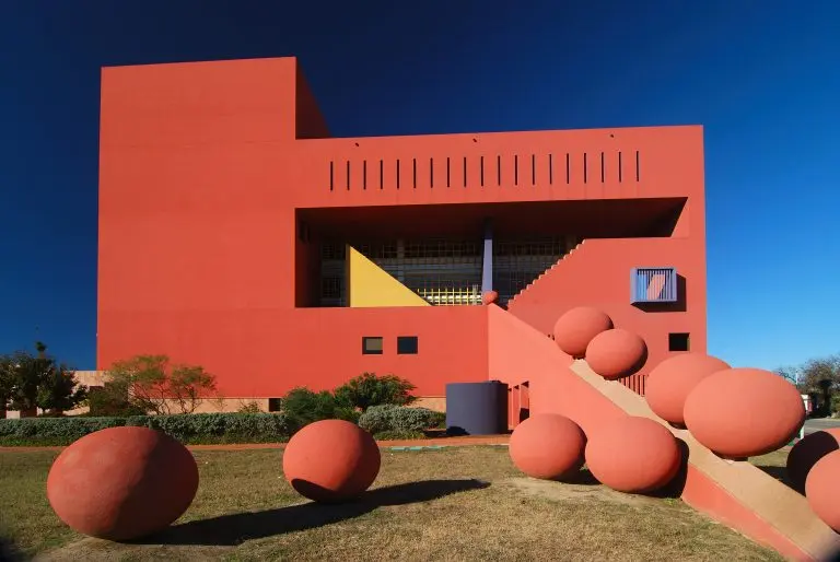 Public library and landscape spheres in San Antonio, Texas
